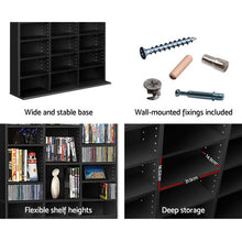 Load image into Gallery viewer, Artiss Adjustable Book Storage Shelf Rack Unit - Black