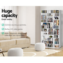 Load image into Gallery viewer, Artiss Adjustable Book Storage Shelf Rack Unit - White