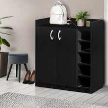 Load image into Gallery viewer, Artiss 2 Doors Shoe Cabinet Storage Cupboard - Black