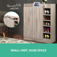 Load image into Gallery viewer, Artiss 2 Doors Shoe Cabinet Storage Cupboard - Wood