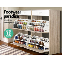 Load image into Gallery viewer, Artiss 2 Tier Shoe Cabinet - Wood