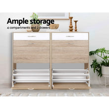 Load image into Gallery viewer, Artiss 2 Tier Shoe Cabinet - Wood