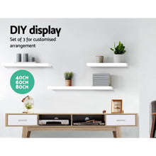 Load image into Gallery viewer, Artiss 3 Piece Floating Wall Shelves - White