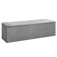 Load image into Gallery viewer, Artiss Storage Ottoman Blanket Box Grey LARGE Fabric Rest Chest Toy Foot Stool