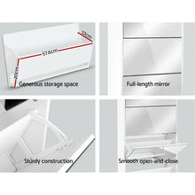 Load image into Gallery viewer, Artiss 5 Drawer Mirrored Wooden Shoe Cabinet - White