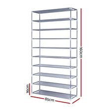 Load image into Gallery viewer, 10 Tier Stackable Shoe Rack