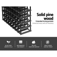 Load image into Gallery viewer, Artiss 72 Bottle Timber Wine Rack Wooden Storage Wall Racks Holders Cellar Black