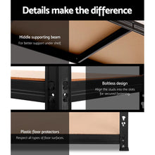 Load image into Gallery viewer, Giantz 1.8M Warehouse Racking Shelving Storage Shelf Garage Shelves Rack Steel Black