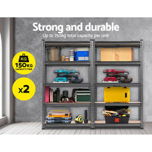 Load image into Gallery viewer, Giantz 2x1.5M Steel Warehouse Racking Rack Shelving Storage Garage Shelves Shelf