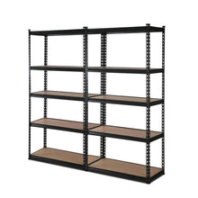 Load image into Gallery viewer, 2x1.8M 5-Shelves Steel Warehouse Shelving Racking Garage Storage Rack Black