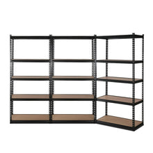 Load image into Gallery viewer, 3x1.8M 5-Shelves Steel Warehouse Shelving Racking Garage Storage Rack Black