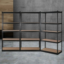 Load image into Gallery viewer, 3x1.8M 5-Shelves Steel Warehouse Shelving Racking Garage Storage Rack Black