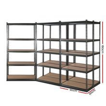 Load image into Gallery viewer, 5x1.8M 5-Shelves Steel Warehouse Shelving Racking Garage Storage Rack Grey