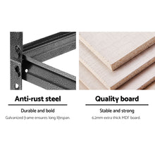 Load image into Gallery viewer, 5x1.8M 5-Shelves Steel Warehouse Shelving Racking Garage Storage Rack Grey