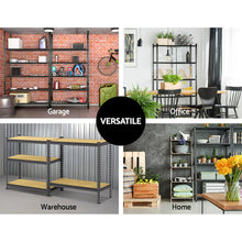 Load image into Gallery viewer, 5x1.8M 5-Shelves Steel Warehouse Shelving Racking Garage Storage Rack Grey