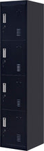 Load image into Gallery viewer, Standard Lock 4-Door Vertical Locker for Office Gym Shed School Home Storage Black
